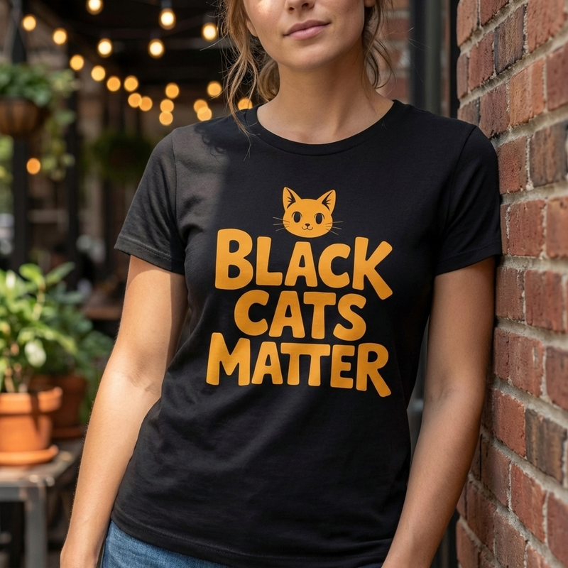 Black Cats Matter - Cat Lover T-Shirt – Soft Unisex Cotton Tee by Bella + Canvas
